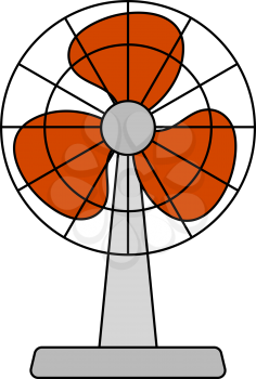 Electric Fan Icon. Editable Outline With Color Fill Design. Vector Illustration.