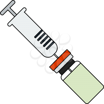 Covid Vaccine Icon. Editable Outline With Color Fill Design. Vector Illustration.