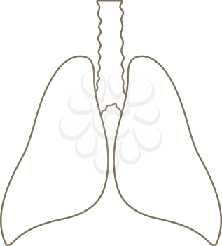 Human Lungs Icon. Editable Stroke Simple Design. Vector Illustration.