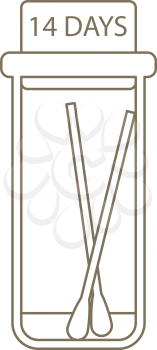 Covid Test Tube Icon. Editable Stroke Simple Design. Vector Illustration.