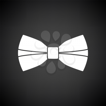 Business Butterfly Tie Icon. White on Black Background. Vector Illustration.