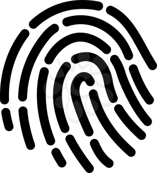 Fingerprint Icon. Black Stencil Design. Vector Illustration.