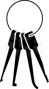 Lockpick Icon. Black Stencil Design. Vector Illustration.