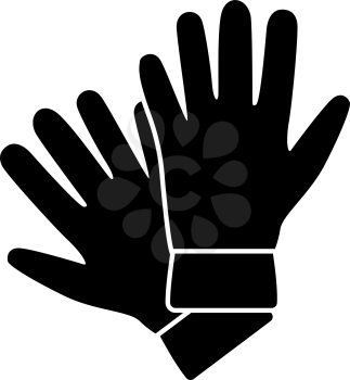 Criminal Gloves Icon. Black Stencil Design. Vector Illustration.
