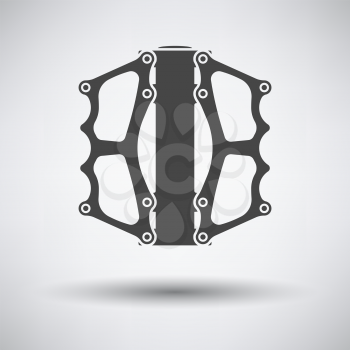 Bike Pedal Icon. Dark Gray on Gray Background With Round Shadow. Vector Illustration.
