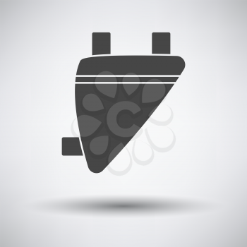 Bike Saddle Bag Icon. Dark Gray on Gray Background With Round Shadow. Vector Illustration.