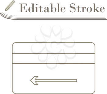 Cash Back Credit Card Icon. Editable Stroke Simple Design. Vector Illustration.