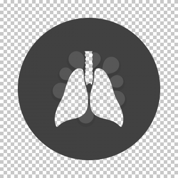 Human Lungs Icon. Subtract Stencil Design on Tranparency Grid. Vector Illustration.