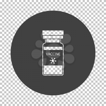 Covid Vaccine Icon. Subtract Stencil Design on Tranparency Grid. Vector Illustration.