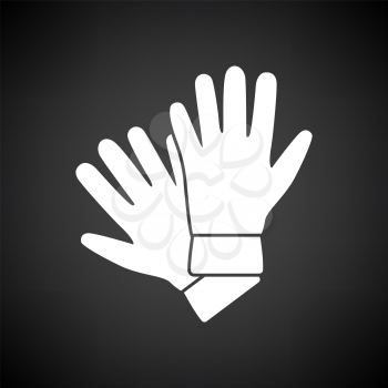 Criminal Gloves Icon. White on Black Background. Vector Illustration.