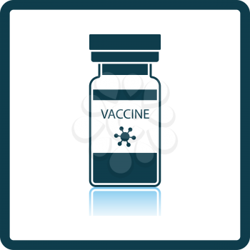 Covid Vaccine Icon. Square Shadow Reflection Design. Vector Illustration.