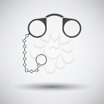 Pince-Nez Icon. Dark Gray on Gray Background With Round Shadow. Vector Illustration.