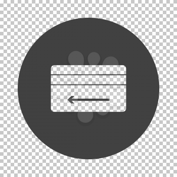 Cash Back Credit Card Icon. Subtract Stencil Design on Tranparency Grid. Vector Illustration.