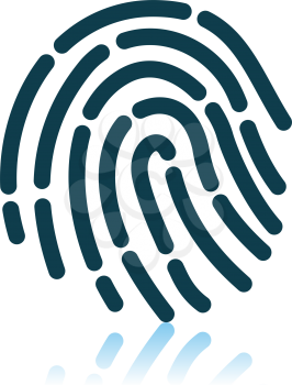 Fingerprint Icon. Shadow Reflection Design. Vector Illustration.