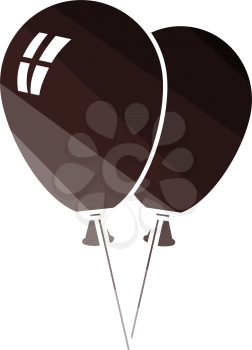 Two Balloons Icon. Flat Color Ladder Design. Vector Illustration.