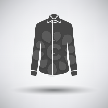 Business Shirt Icon. Dark Gray on Gray Background With Round Shadow. Vector Illustration.