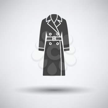 Business Woman Trench Icon. Dark Gray on Gray Background With Round Shadow. Vector Illustration.