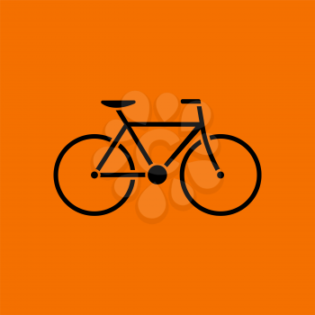 Bike Icon. Black on Orange Background. Vector Illustration.