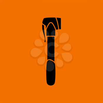 Bicycle Pump Icon. Black on Orange Background. Vector Illustration.