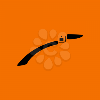Bike Fender Icon. Black on Orange Background. Vector Illustration.
