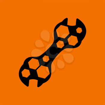 Bike Spanner Icon. Black on Orange Background. Vector Illustration.