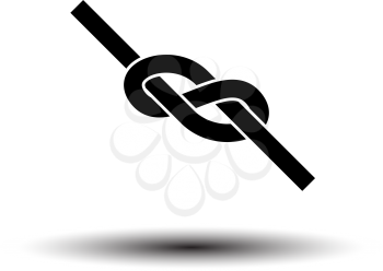 Alpinist Rope Knot Icon. Black on White Background With Shadow. Vector Illustration.