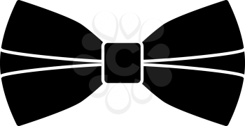 Business Butterfly Tie Icon. Black Stencil Design. Vector Illustration.