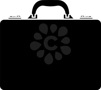 Business Briefcase Icon. Black Stencil Design. Vector Illustration.