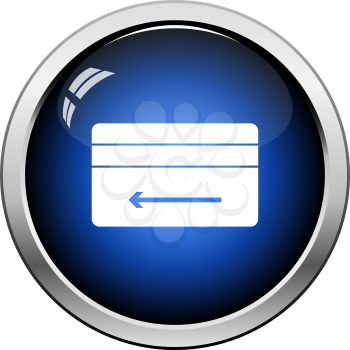 Cash Back Credit Card Icon. Glossy Button Design. Vector Illustration.
