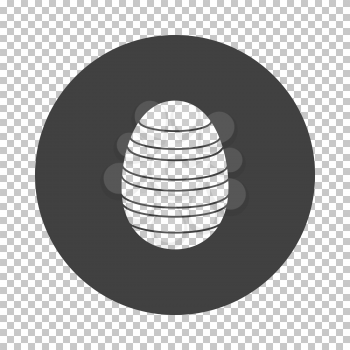 Easter Egg With Ornate Icon. Subtract Stencil Design on Tranparency Grid. Vector Illustration.