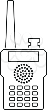 Portable radio icon. Thin line design. Vector illustration.