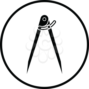 Compasses  icon. Thin circle design. Vector illustration.