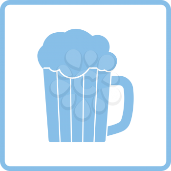 Mug of beer icon. Blue frame design. Vector illustration.