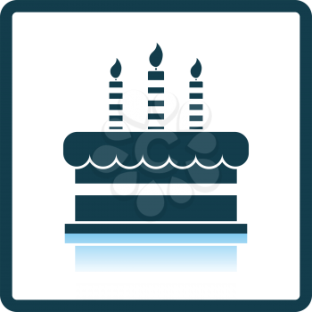 Party cake icon. Shadow reflection design. Vector illustration.
