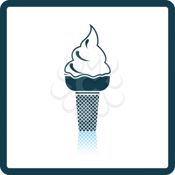 Ice cream icon. Shadow reflection design. Vector illustration.