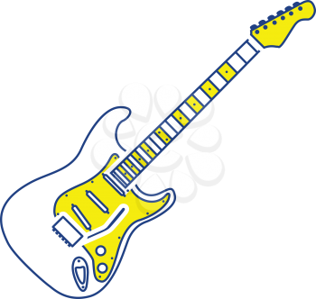 Electric guitar icon. Thin line design. Vector illustration.