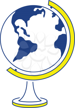 Icon of Globe. Thin line design. Vector illustration.