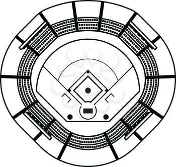 Baseball stadium icon. Thin line design. Vector illustration.