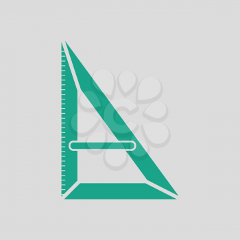 Triangle icon. Gray background with green. Vector illustration.