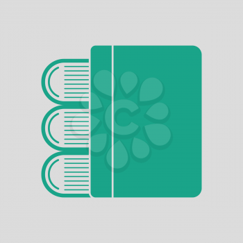 Stack of books icon. Gray background with green. Vector illustration.