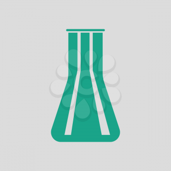Chemical bulbs icon. Gray background with green. Vector illustration.