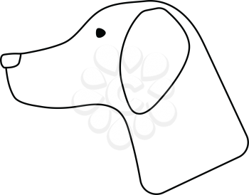 Icon of hinting dog had. Thin line design. Vector illustration.