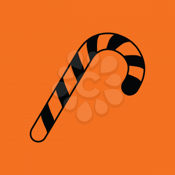 Stick candy icon. Orange background with black. Vector illustration.