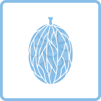 Icon of Gooseberry. Blue frame design. Vector illustration.