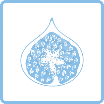 Icon of Fig fruit. Blue frame design. Vector illustration.
