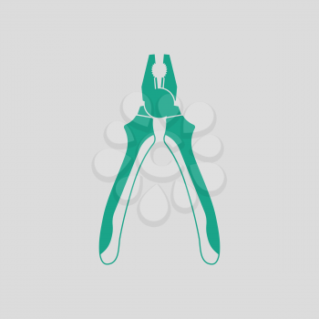 Pliers tool icon. Gray background with green. Vector illustration.