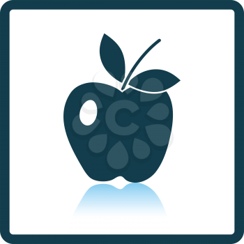 Icon of Apple. Shadow reflection design. Vector illustration.