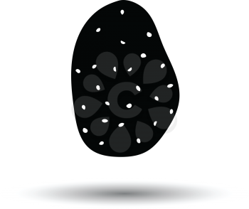 Potato icon. White background with shadow design. Vector illustration.