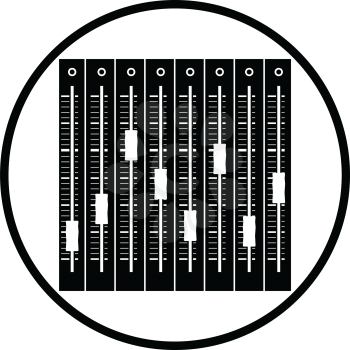 Music equalizer icon. Thin circle design. Vector illustration.