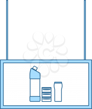 Household Chemicals Market Department Icon. Thin Line With Blue Fill Design. Vector Illustration.